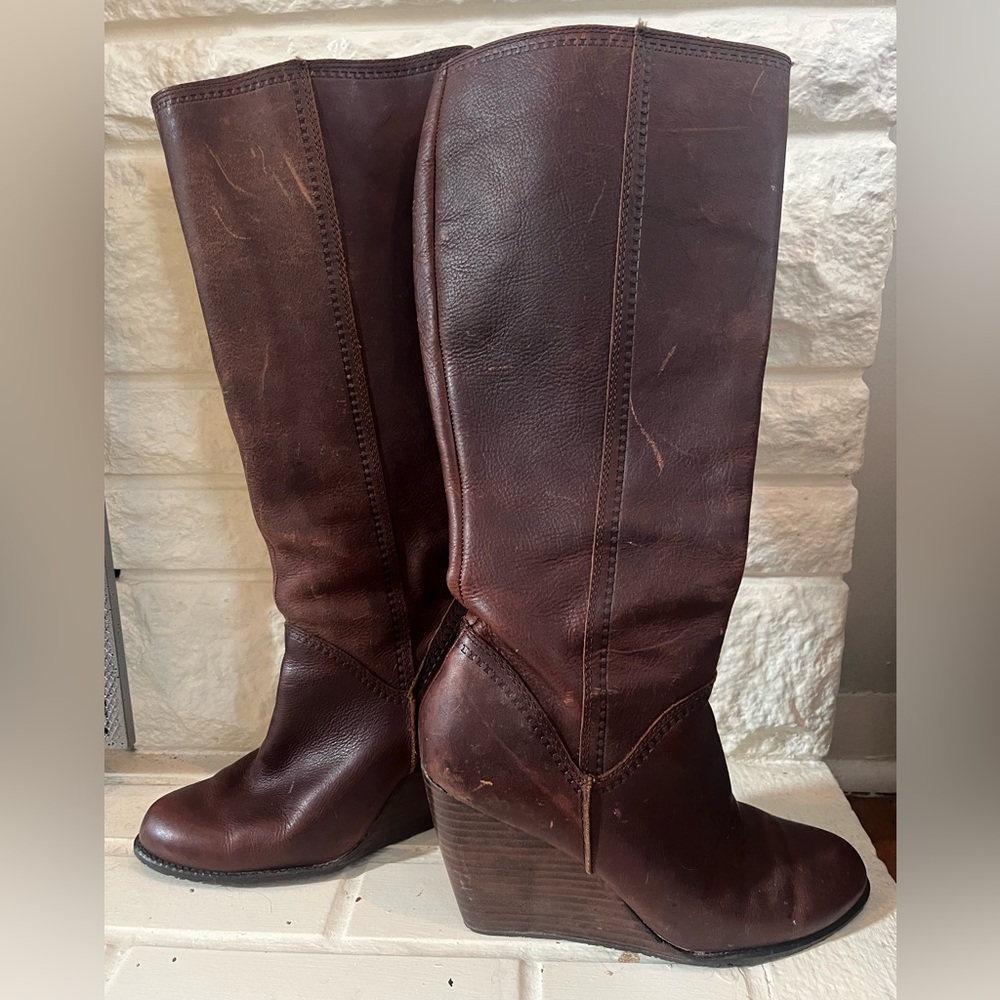 Fossil Wedge Heel Boots EUC 9.5